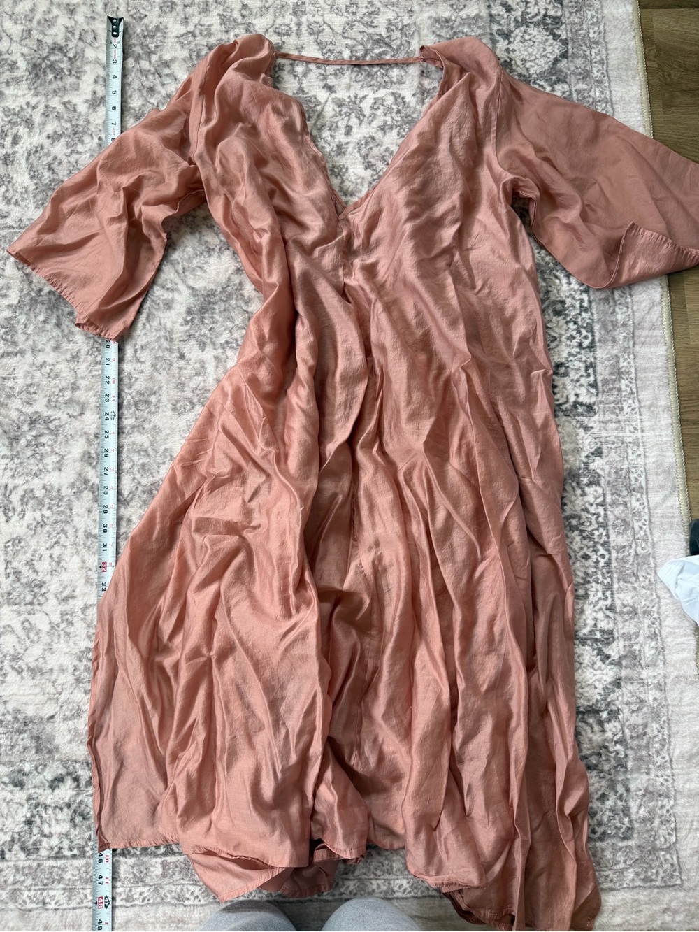By Anthropologie Deep-V Cinched-Waist Kaftan One Size - Picture 12 of 12